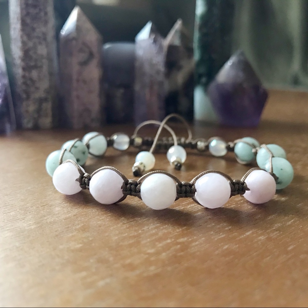 Handmade} Lavender Jade & Sesame Jasper Bracelet